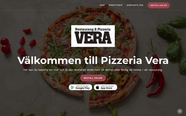Screenshot of pizzeriavera.se