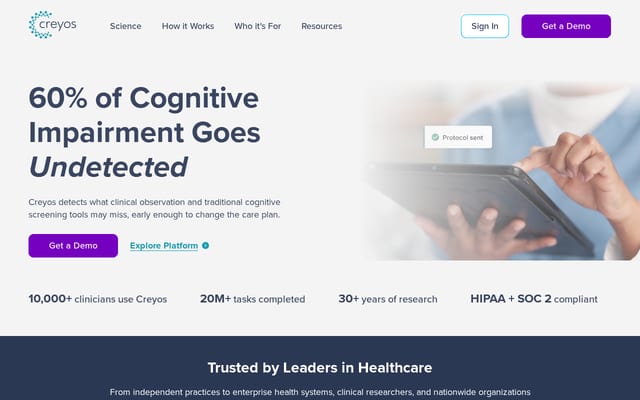 Screenshot of creyos.com