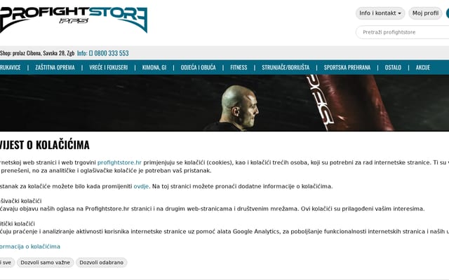 Screenshot of profightstore.com