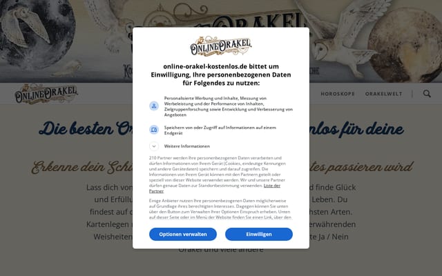 Screenshot of online-orakel-kostenlos.de