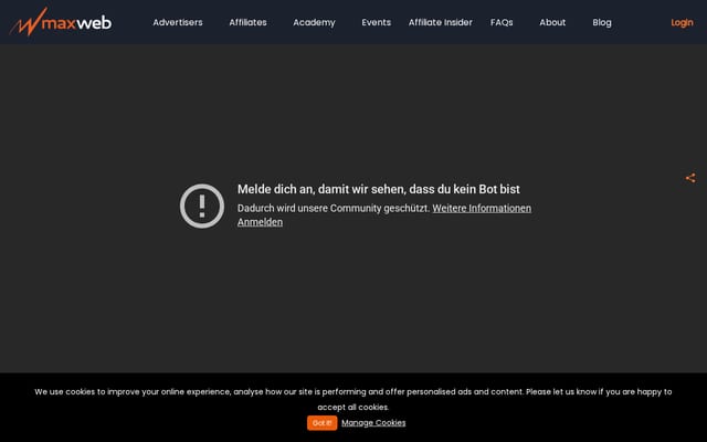 Screenshot of maxweb.com