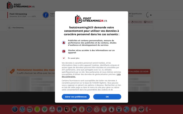 Screenshot of footstreaming24.fr