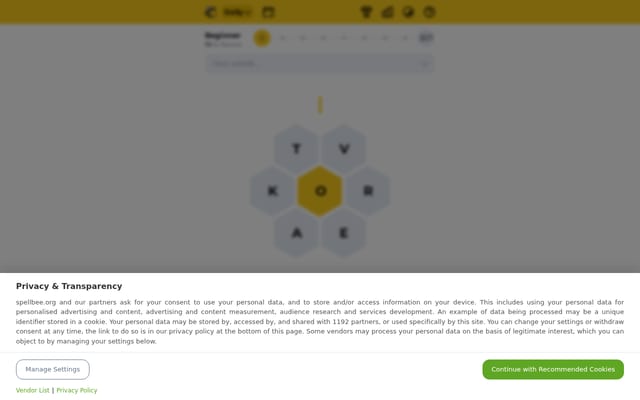 Screenshot of spellbee.org