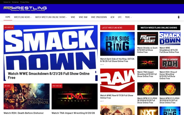 Screenshot of pwrestling.com