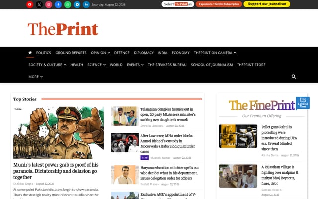 Screenshot of theprint.in