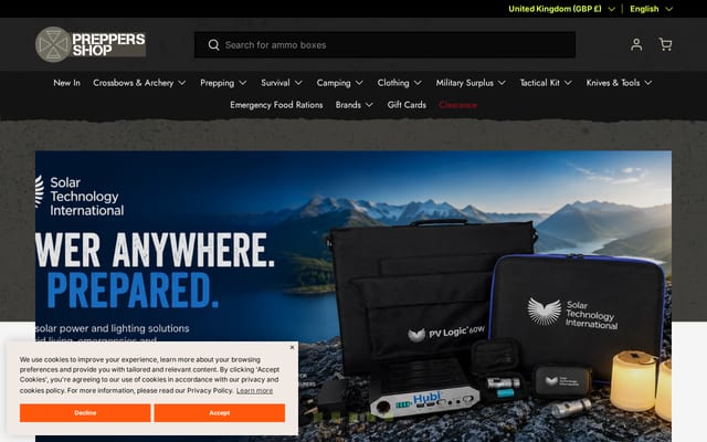 Screenshot of preppersshop.co.uk