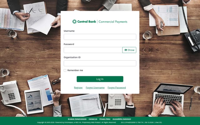 Screenshot of mycentralpay.com