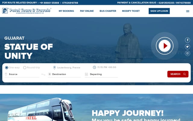 Screenshot of pttbus.in