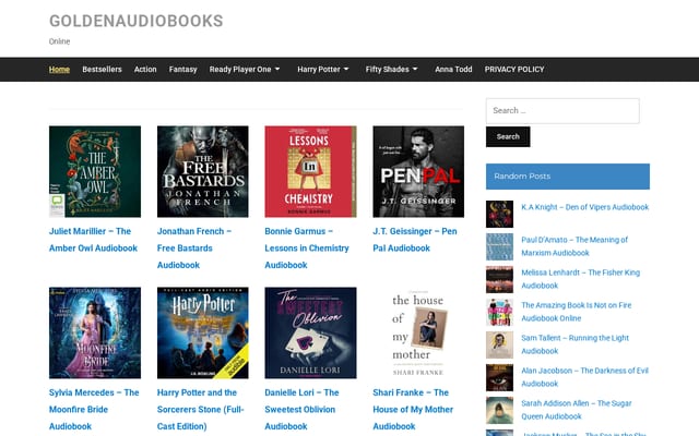 Screenshot of goldenaudiobooks.com