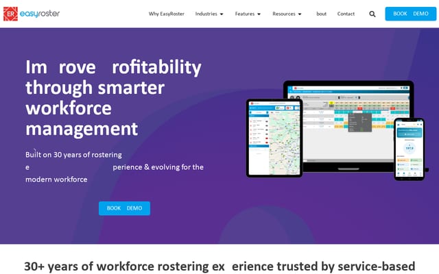 Screenshot of easyroster.co.za