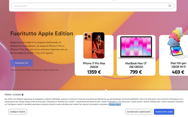 Screenshot of unieuro.it