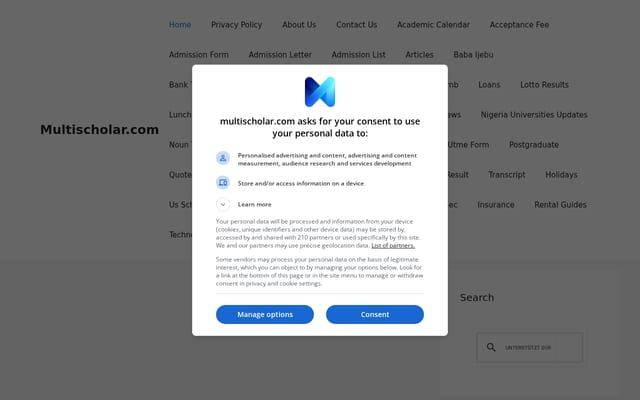 Screenshot of multischolar.com
