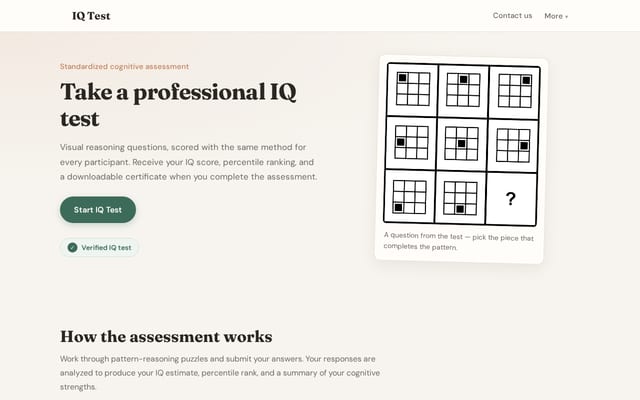 Screenshot of tryiq.org