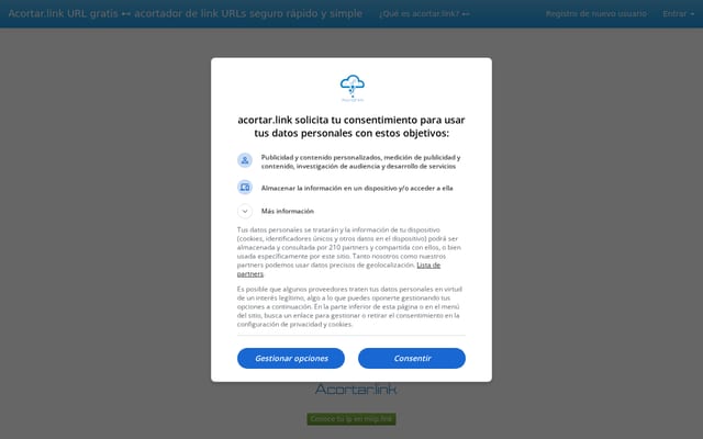 Screenshot of acortar.link