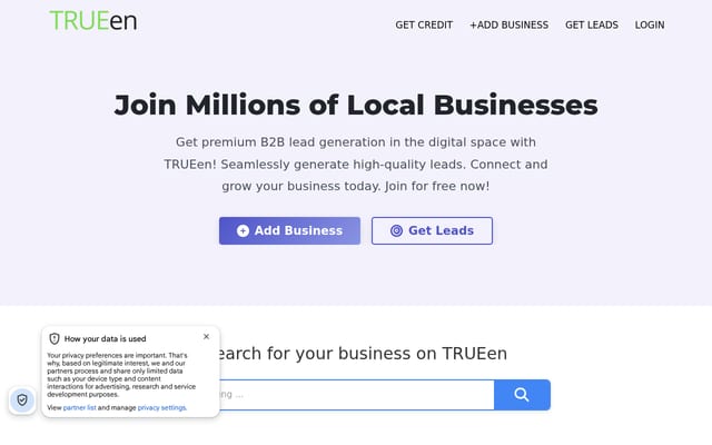 Screenshot of trueen.com