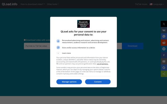 Screenshot of qload.info