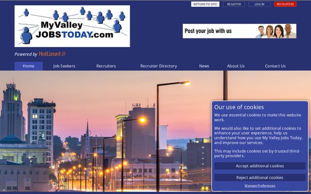 Screenshot of myvalleyjobstoday.com