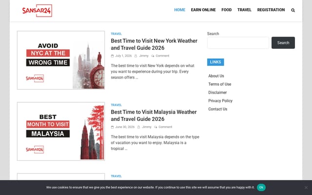 Screenshot of sansar24.com