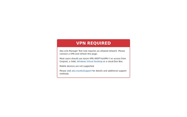 Screenshot of aka.ms