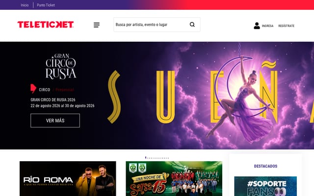 Screenshot of teleticket.com.pe