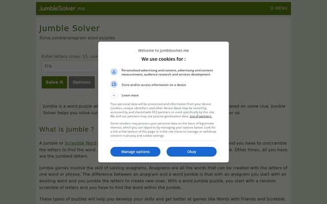 Screenshot of jumblesolver.me
