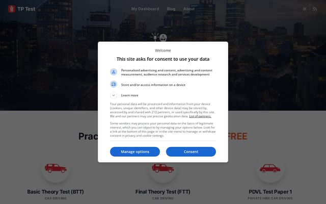 Screenshot of tptest.sg