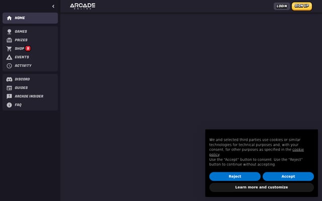 Screenshot of arcade.online