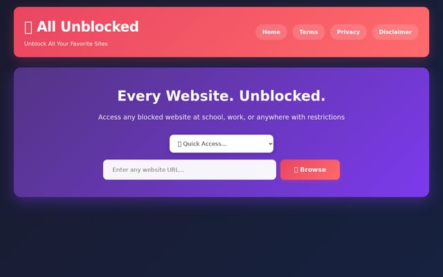 Screenshot of allunblocked.com