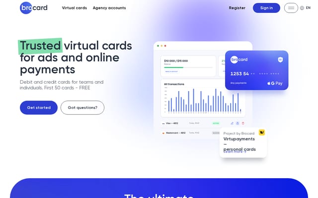 Screenshot of mybrocard.com