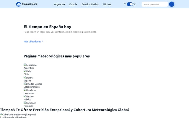 Screenshot of tiempo3.com