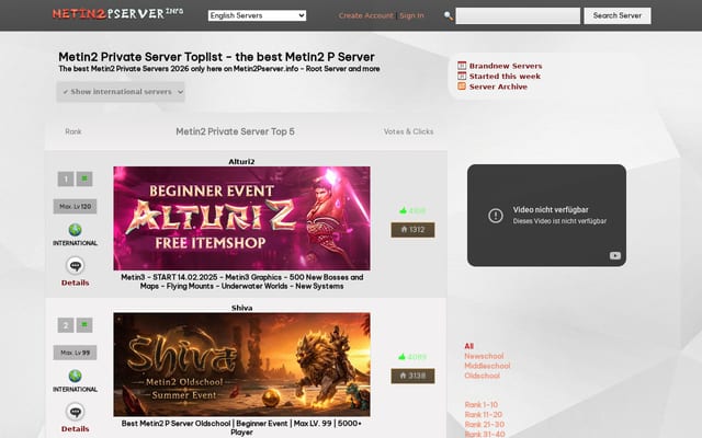 Screenshot of metin2pserver.info
