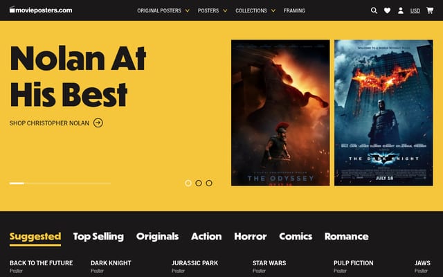 Screenshot of movieposters.com