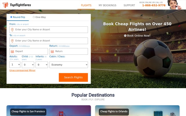 Screenshot of topflightfares.com