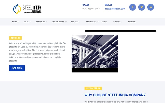 Screenshot of steelindiaco.net