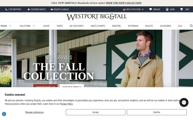 Screenshot of westportbigandtall.com