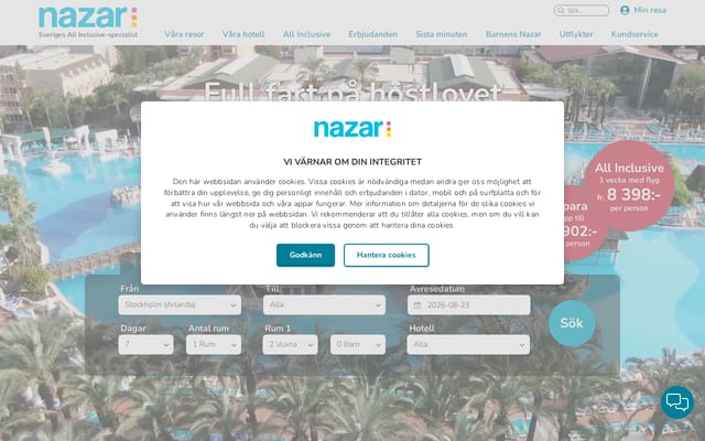 Screenshot of nazar.se