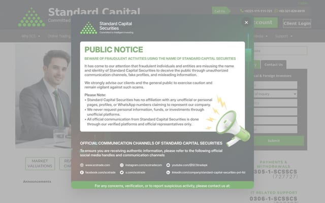 Screenshot of scstrade.com