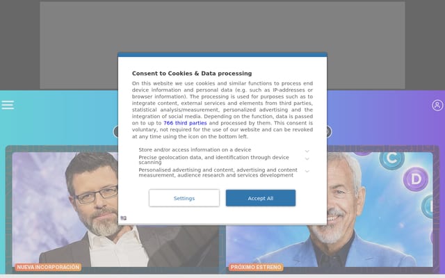 Screenshot of formulatv.com