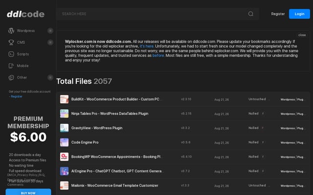 Screenshot of wplocker.com