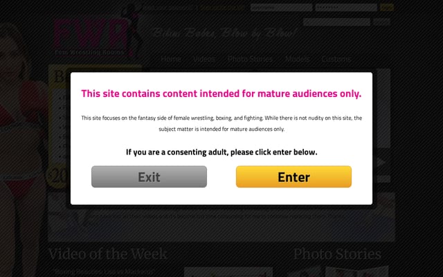 Screenshot of femwrestlingrooms.com