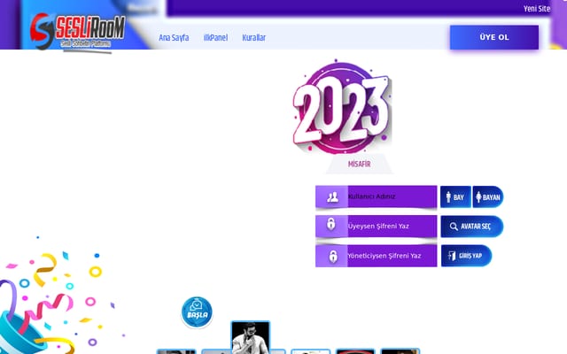 Screenshot of sesliroom.com