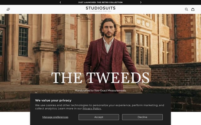Screenshot of studiosuits.com