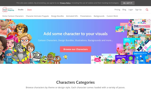 Screenshot of graphicmama.com