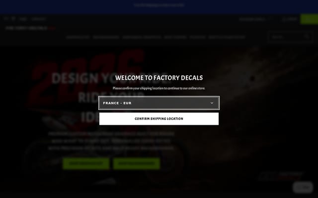 Screenshot of factory-decals.com