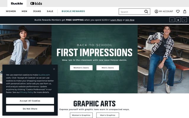 Screenshot of buckle.com