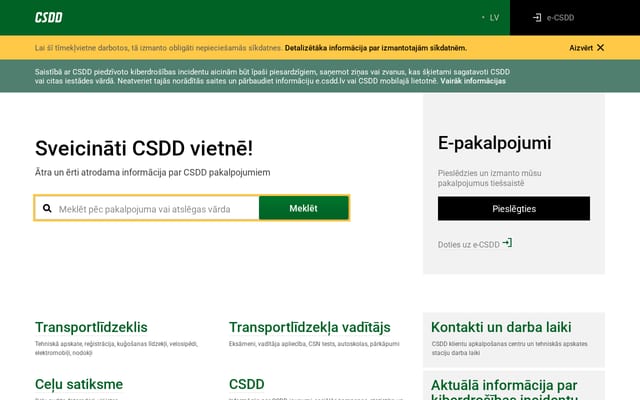 Screenshot of csdd.lv