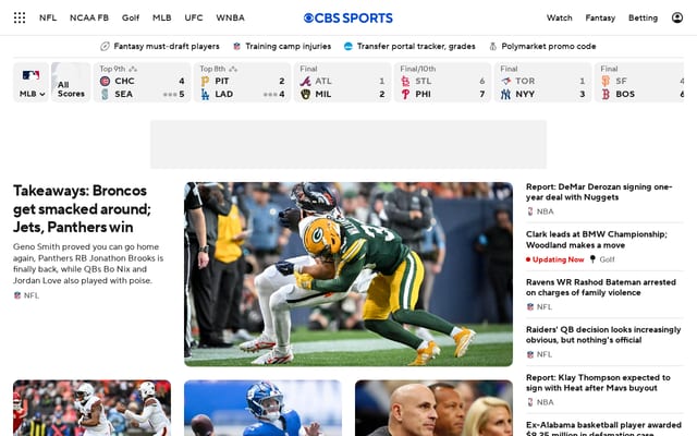 Screenshot of cbssports.com
