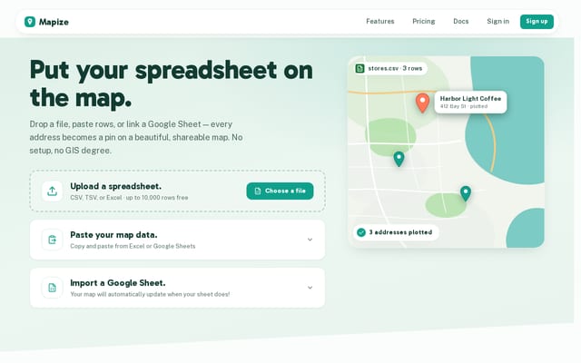 Screenshot of mapize.com