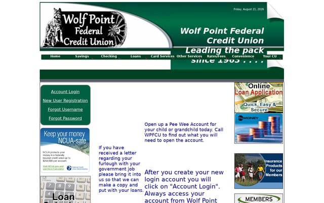 Screenshot of wpfcu.com