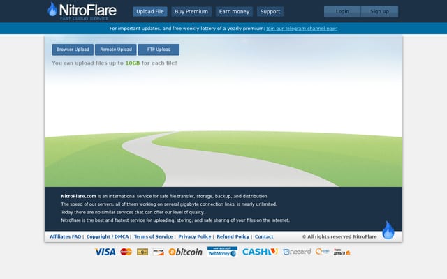 Screenshot of nitroflare.com